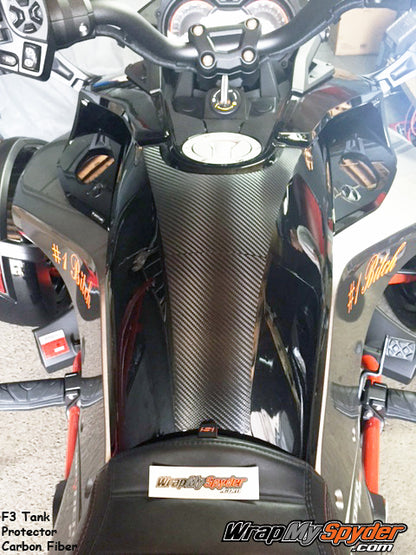 F3 tank protector textured carbon fiber