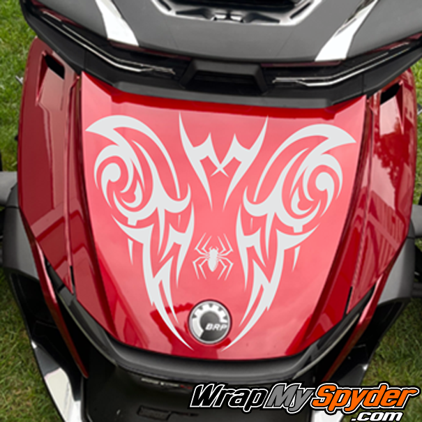 Can-am Spyder Flying Tribal frunk wrap design tribal design for front trunk. Available in many colors.
