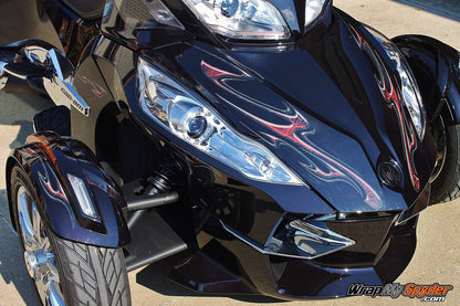 Ghost Red Lightning graphics on Spyder RT motorcycle