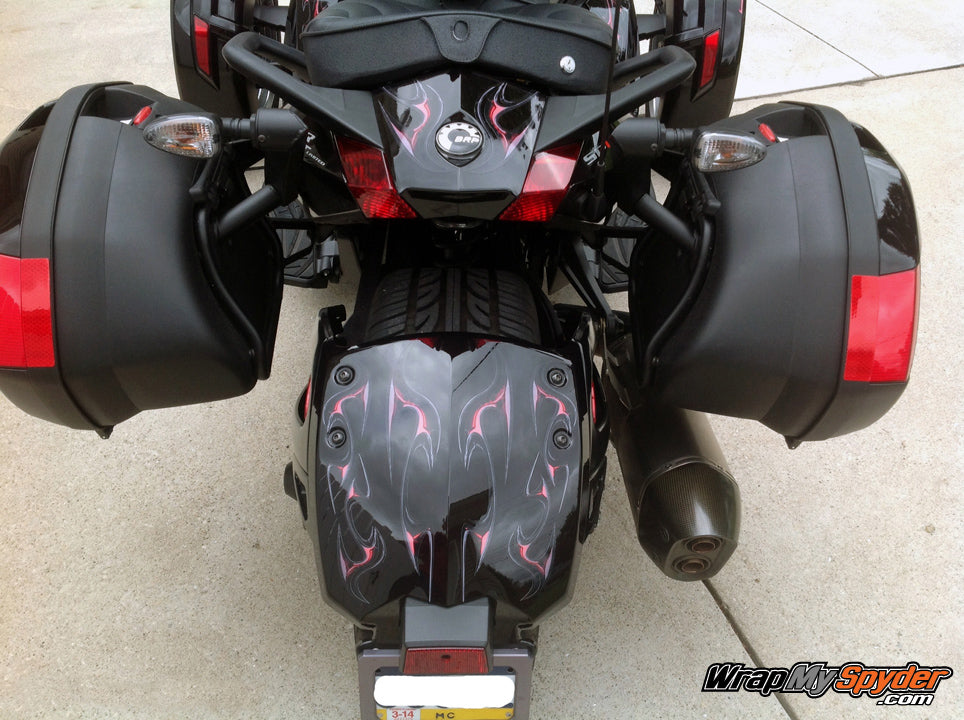 Ghost Red lightning graphics kit on rear fender