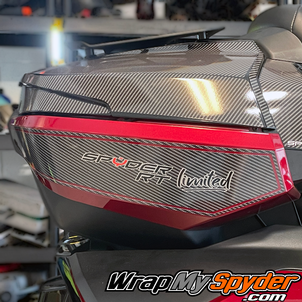 Gloss-Digital-Carbon-Fiber-Top-Case-Side-Stripe-Spyder-RT-Limited-with-full-top-case-protection-kit