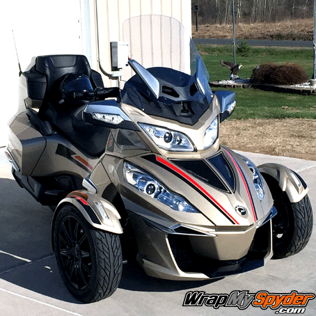 Break Stripe Black /Red with Spyder Frunk Insert gloss Black