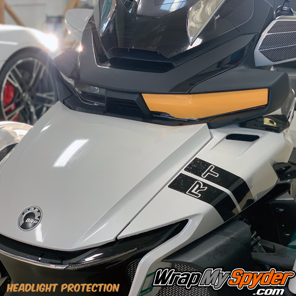 2020+-BRP-Can-am-Spyder-RT---RT-Limited-headllight protection kit in Xpel Paint protection film.