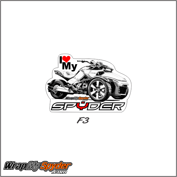 I LOVE MY SPYDER F3 decal