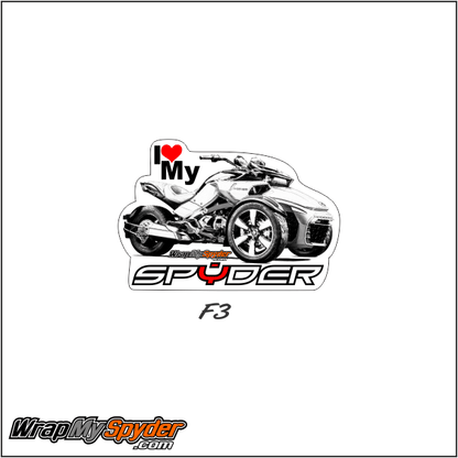 I LOVE MY SPYDER F3 decal