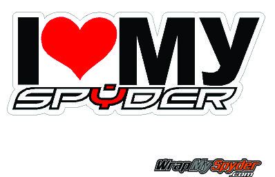I LOVE MY SPYDER TEXT decals