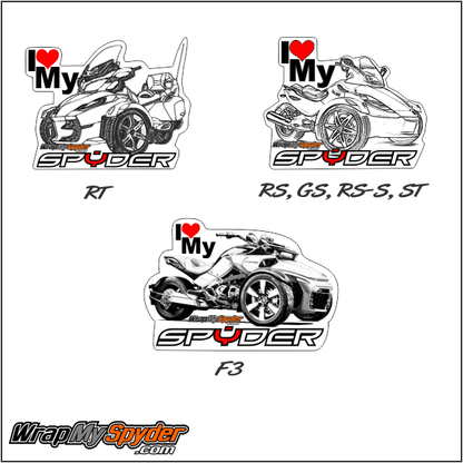 I LOVE MY SPYDER bike decals