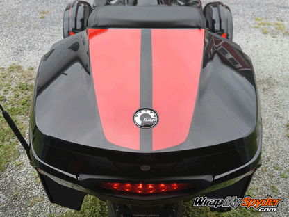 Match your Lemans frunk stripe on your top case with our F3 Lemans-Top-Case racing stripe.