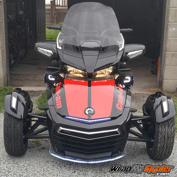 Lemans-racing stripe kit-with-Can-am-text in Red