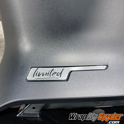 2020-22+ Can-am Spyder RT Chrome front bumper insert Limited Text option.