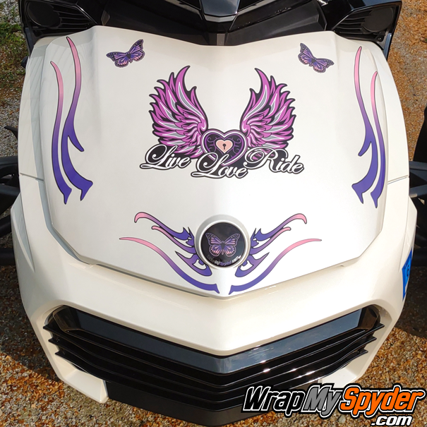 Live-Love-Ride--Can-am-Spyder-wrap-kit--decal-set-Pink-Purple-colors-available-for-all-models
