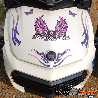 Live-Love-Ride--Can-am-Spyder-wrap-kit--decal-set-Pink-Purple-colors-available-for-all-models