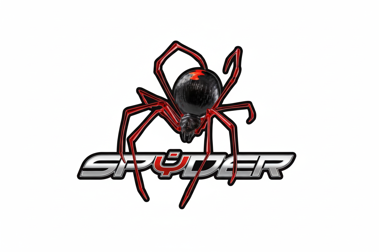 Red Widow Spider over Spyder text decal