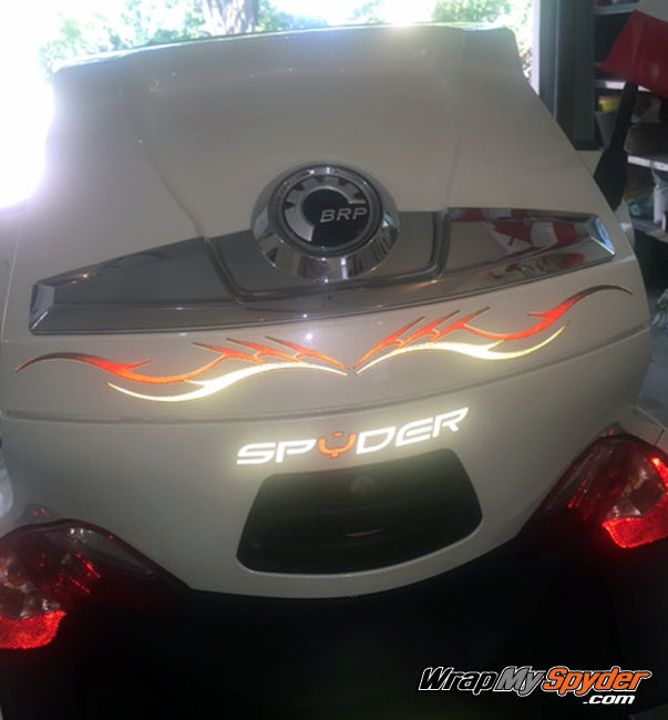 Reflective Barbwire and spyder text