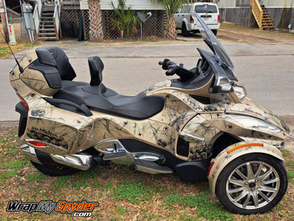 BRP Can-am Spyder RT 2010-2019 Spider webs and skulls pre-cut wrap kit called Widows Dinner. Easy peel and stick with no trimming. Produced on transparent film. Order today!