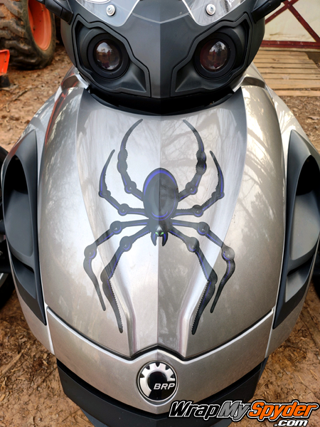 Spider-decal-for--frunk-Can-am-Spyder-Bellerdine-Purple-sold-as-a-kit