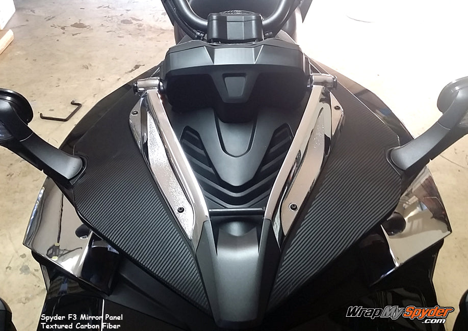 F3 Spyder textured carbon fiber mirror panels