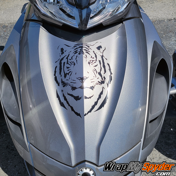 Tiger head vinyl decal for the frunk of your Can-am Spyder