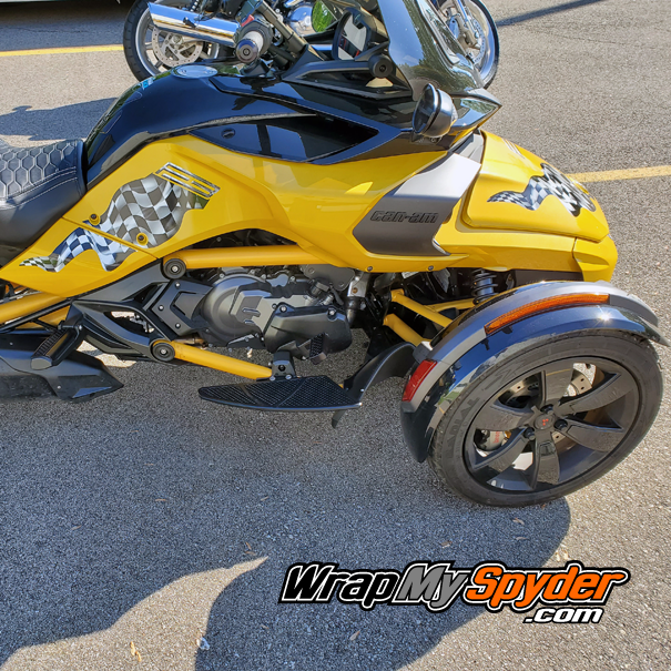 Waving-Checkers-knee-panel for all models of Spyder F3