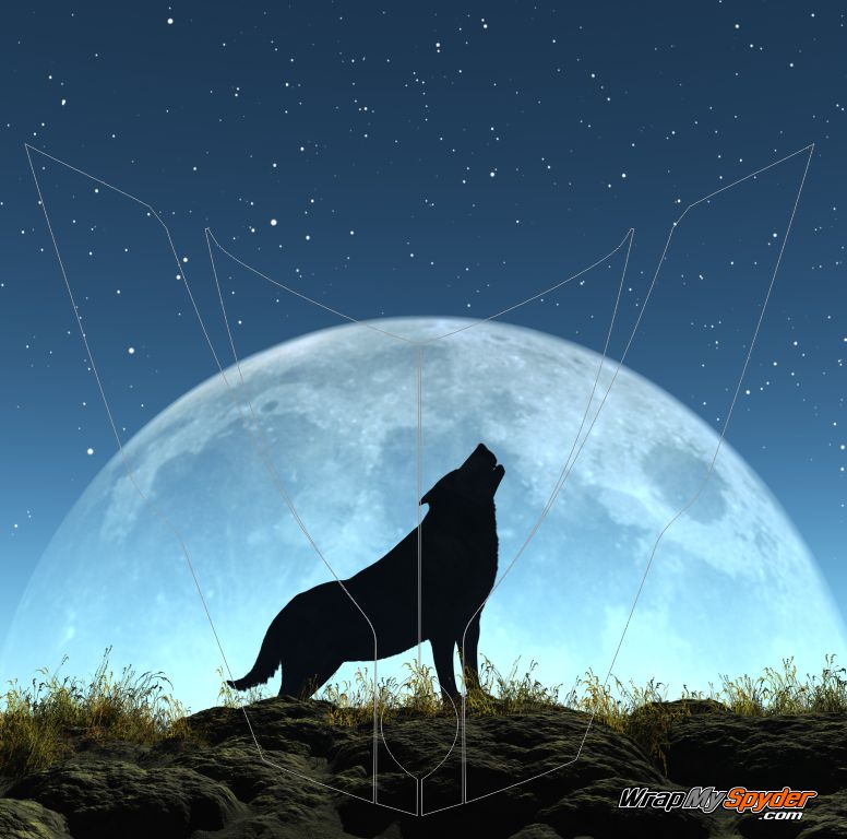 Wolf Moon Frunk wrap shown with outline