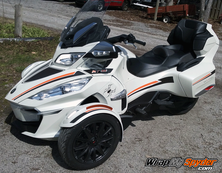 Spyder RT Break Stripe kit Black reflective and Orange