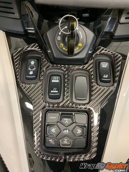2020+-Can-am-Spyder-RT--RT-Limited-3D Domed Control-panel-Real-Carbon-Fiber. Dash accent kit.