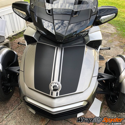 F3 Daytona frunk stripe in textured carbon fiber