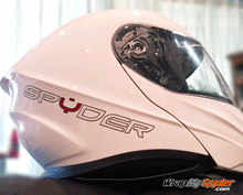 Spyder text can be used on your helmet