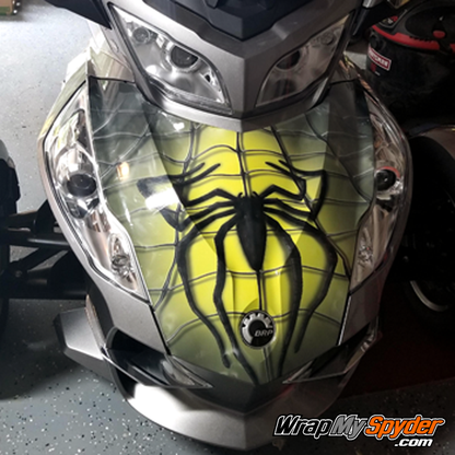 BRP Can-am Spyder full frunk wrap spidy-on-web-Yellow