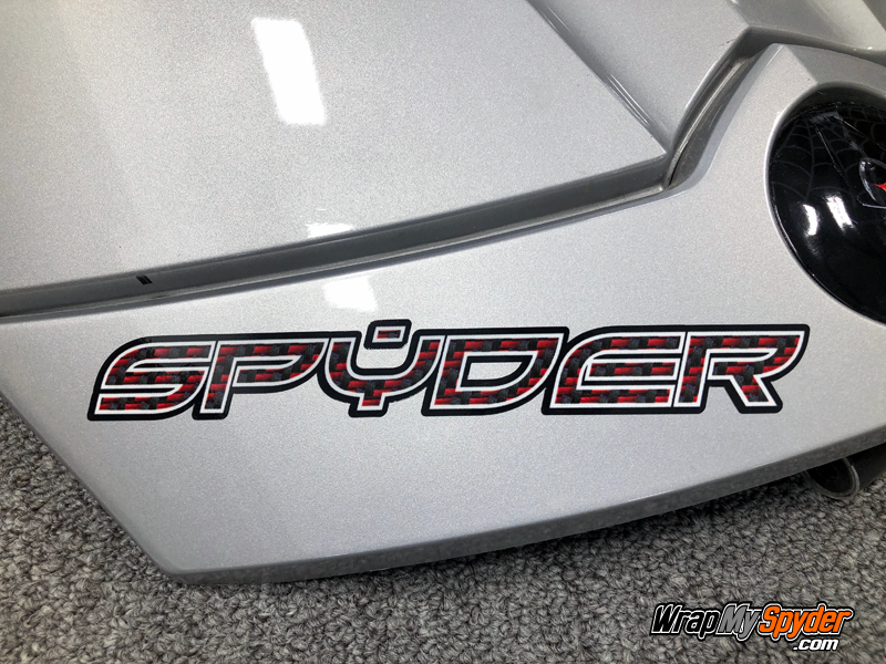 BRP Can-am Spyder Red-Black Carbon Fiber Spyder Text bike decal