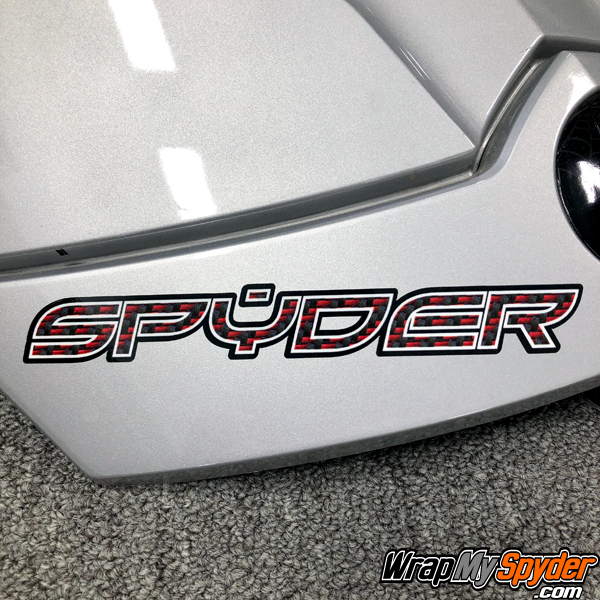 BRP Can-am Spyder Red-Black Carbon Fiber Spyder Text decal