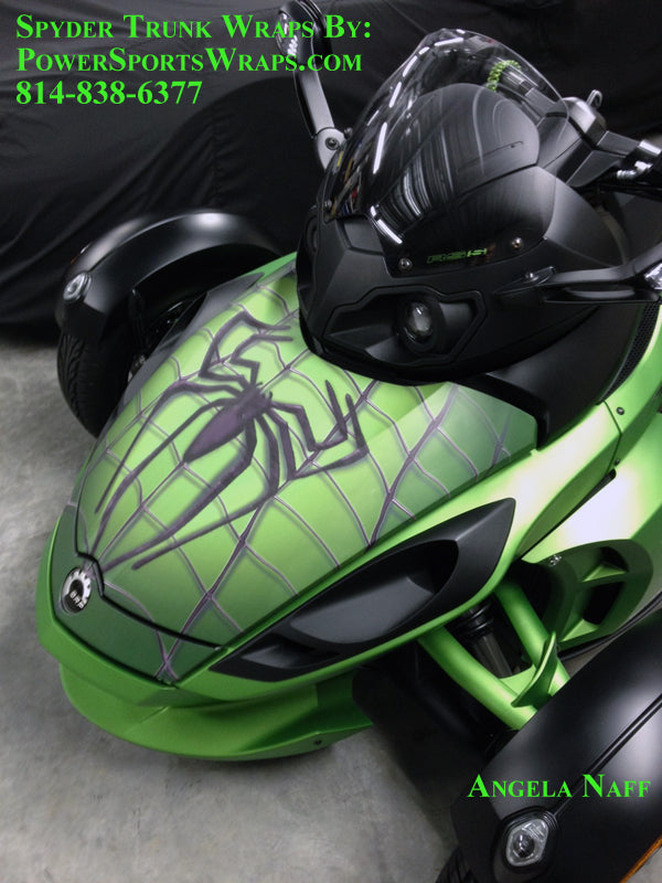 Frunk Wrap - Green Spidy on Web