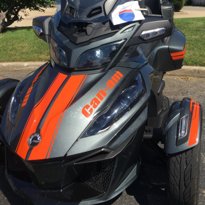 BRP Can-am Spyder RT can-am-Red-RT GT Racing Stripes with optional Can-am frunk text