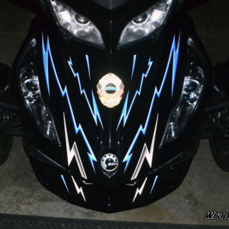 Electro Blue RT Reflective graphics kit at night