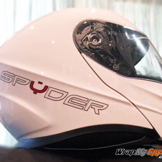 Spyder text can be used on your helmet
