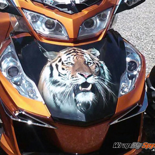 Yellow Tiger Frunk wrap for all Spyder models
