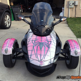 Pink Spidy on Web Frunk Wrap