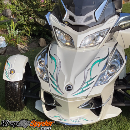 Can-am Spyder decal set Barbwire-101-Teal-Aqua-color-graphics-kit-for-can-am-Spyder-all-models
