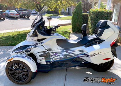 Purple-Tribal-Flames-Spyder-RT-graphics-kit