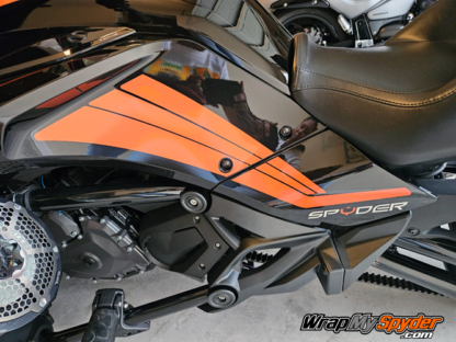 Can-am-Spyder-F3-Tri-Wing-Knee-Panels-in-Harley-Orange-with-Spyder-Text