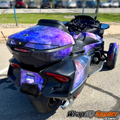 Galaxy-Wrap-kit-pre-cut-for-easy-application-for-2020-current-Can-am-Spyder-RT-all-models-shown-with-Limited-Top-Case-kit