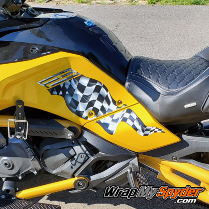 Waving-Checkers-knee-panel for all models of Spyder F3