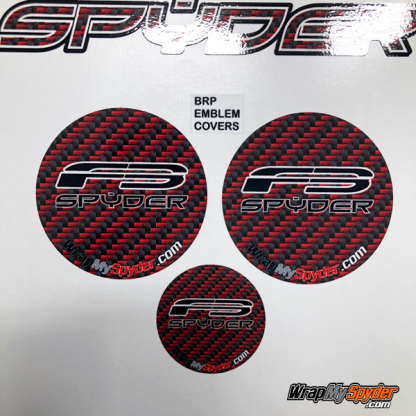 BRP Can-am Spyder Emblem covers in Red-Black-carbon-fiber