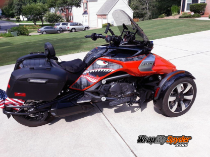 BRP Can-am Spyder F3 Flying Tigers P40 Shark Face decal set along with optional matching Intake Panel