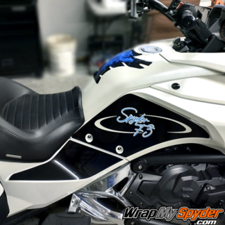 BRP-Can-am-Spyder-F3-Spyder-Knee-Panel-protector-with-Olympic-Blue-text-inlay