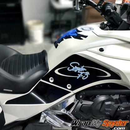 BRP-Can-am-Spyder-F3-Spyder-Knee-Panel-protector-with-Olympic-Blue-text-inlay