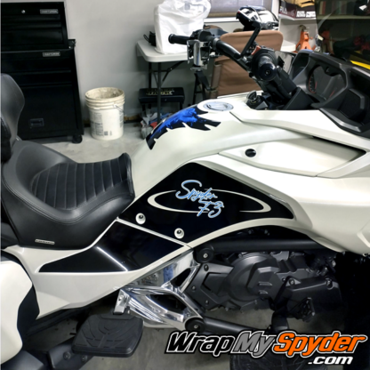 Can-am-Spyder-F3-Spyder-Knee-Panel-protector-with-Olympic-Blue-text-inlay