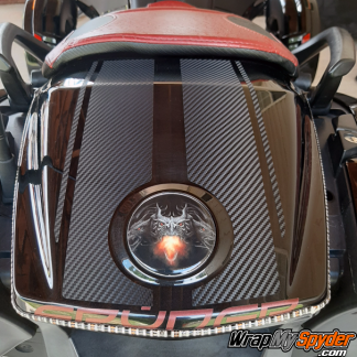 BRP Can-am Spyder F3 Touring - Limited-GT-Rear-Fender-Stripe-Textured-Carbon-Fiber-w-Dragon-Fire-emblem-covers