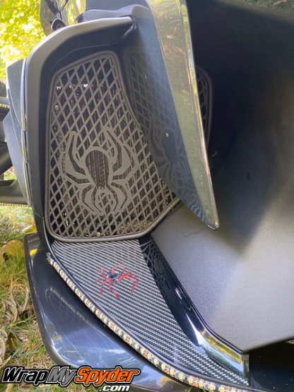 2020+BRP-Can-am-Spyder-RT-Air-dam-with-Red-Spyder-over-digital-carbon-fiber