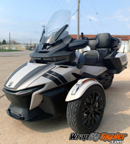 Can-am-Spyder-RT-Limited-racing-stripe decal set-Tri-wing-with-RT-hash-mark-in-matte-Black